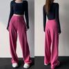 Yodilala Yoga Długie Joggersy Luźne Różowe Rozmiar S Damskie Legginsy, Spodnie, Odprowadzające wilgoć, Szybkoschnące, Spodnie z wysokim stanem, Dopasowane, Czerwone,