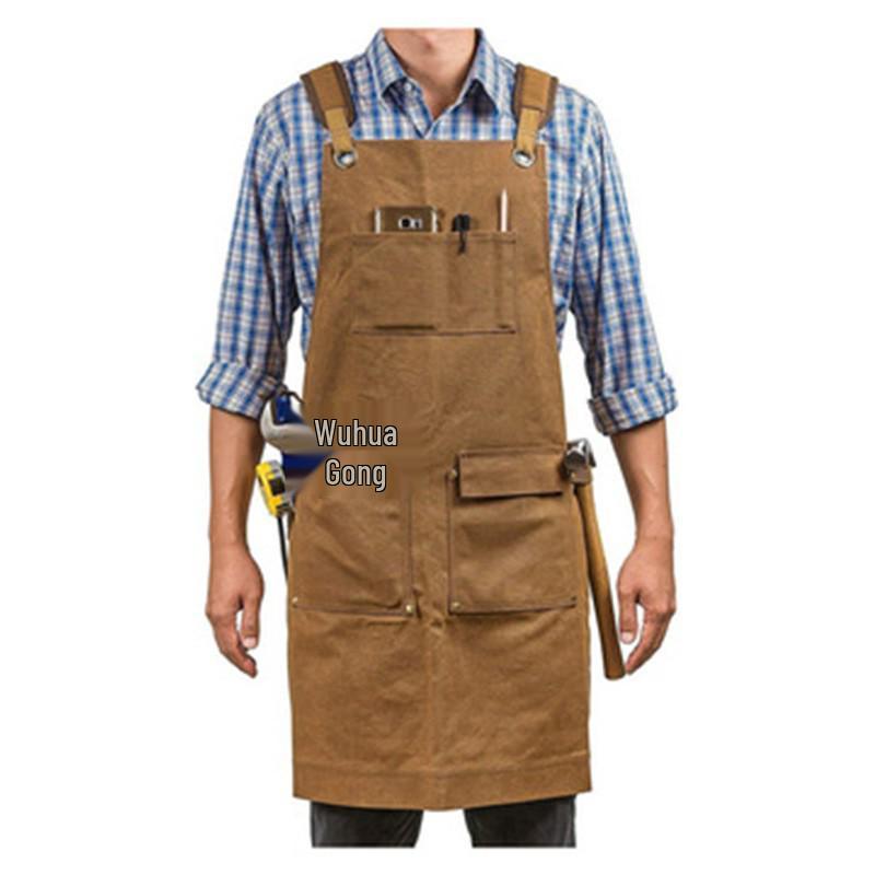 Waxed Canvas Apron: European & American Style for Gardening, Woodworking, and Kitchen