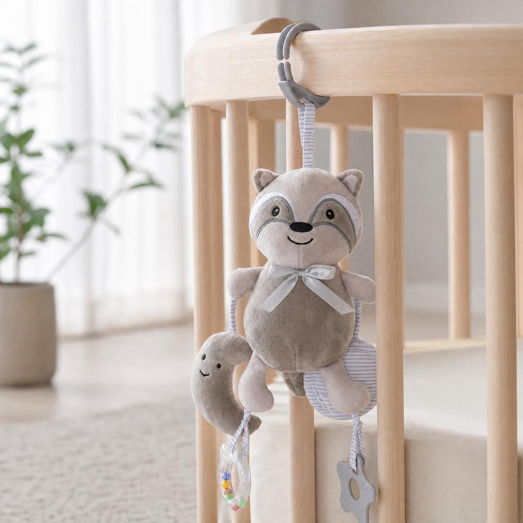 Baby Hanging Toy with Teether for Soothing and Sensory Development
