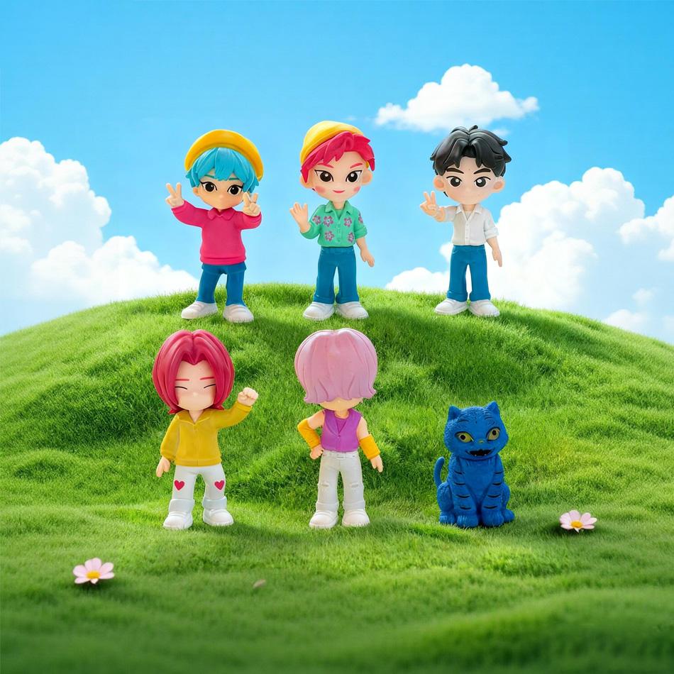 New Arrival Trendy Toy Blind Box - K-Pop: Demon Hunters Boys Group Q Version Anime Merchandise, PVC Model, Fan Idol