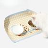 PU Leather Pet Anti Spill Placemat Waterproof Oil Resistant Cat Bowl Mat INS Pet Feeding Mat Pet Food Feeding Pad