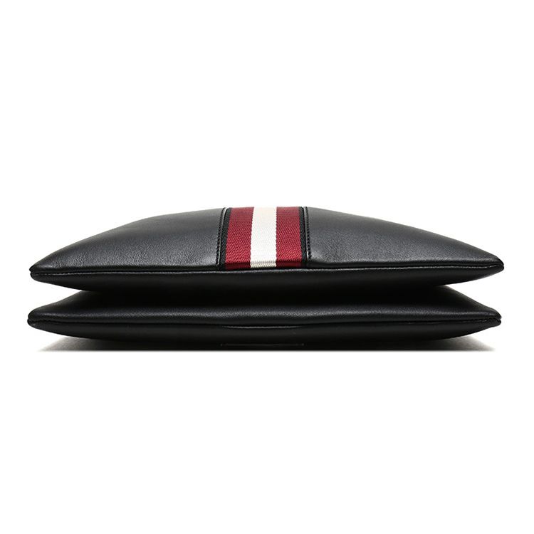 Bally Harvey Red And White Striped Vintage Versatile Zipper Commuter Casual Leather Crossbody Shoulder Bag Men Bags Black 6240272