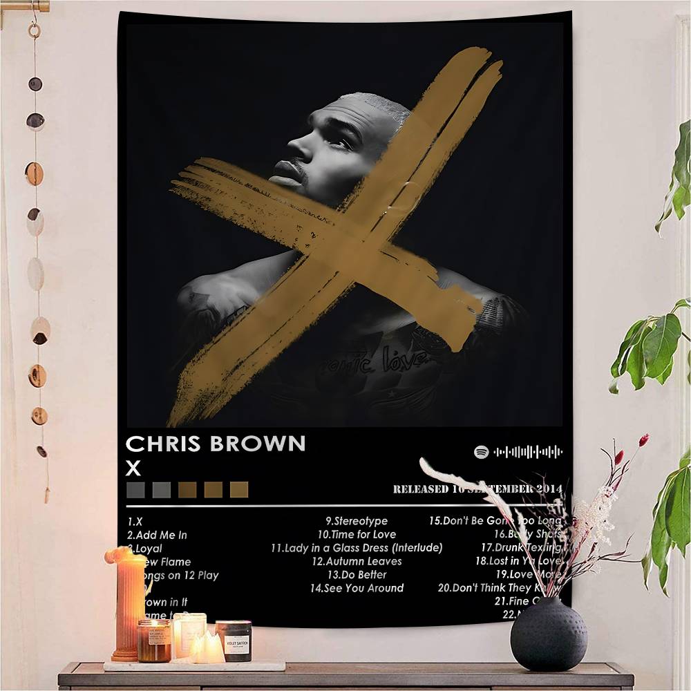 Cchris Bbrown Rapper Diy Wall Tapestry For Living Room Home Dorm Decor Wall Art Decor