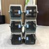 Portable Graphite Green Pet Carrier: Cat Cage & Dog Shipping Box