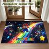 Crystal Velvet Square Rug Custom NameSuper Mario Pattern Non Slip Home Floor Decor Rug