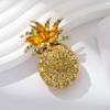 Women Brooch Dazzling Rhinestones Inlaid 3D Pineapple Design Brooch Suit Lapel Sweater