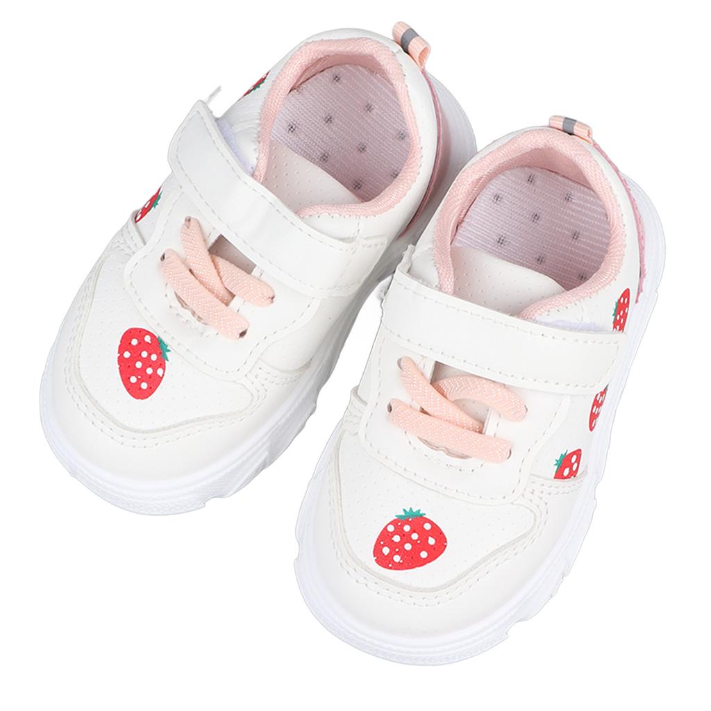 Baby Shoes Strawberry Pattern Skid Resistance Soft Comfortable Fashionable Baby Walking Shoes with Breathable Holes