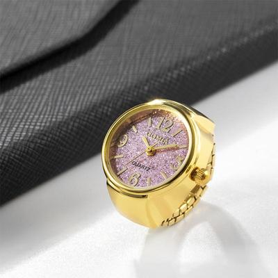 Creative  Punk Dial Quartz Watches Rings For Women Men Couples Mini Elastic Strap Alloy Watch Finger Ring Jewelry