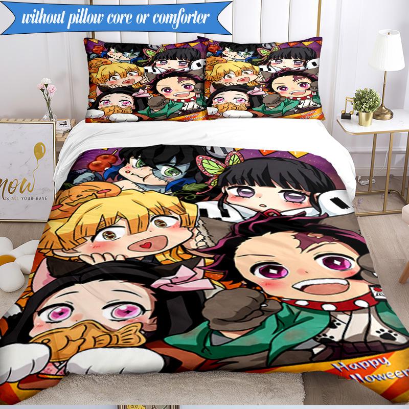Anime Samurai Warrior's Journey 3pcs K-pop music group Bedding set,Ideal for Bedroom, Dormitory,Including Duvet Cover And 2pcs Pillowcases,Fan gifts
