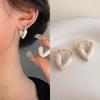 Korean Sweet Minimalist Love Heart Drop Earrings for Women White Elegant Earrings Aesthetic Piercing Ear Jewelry
