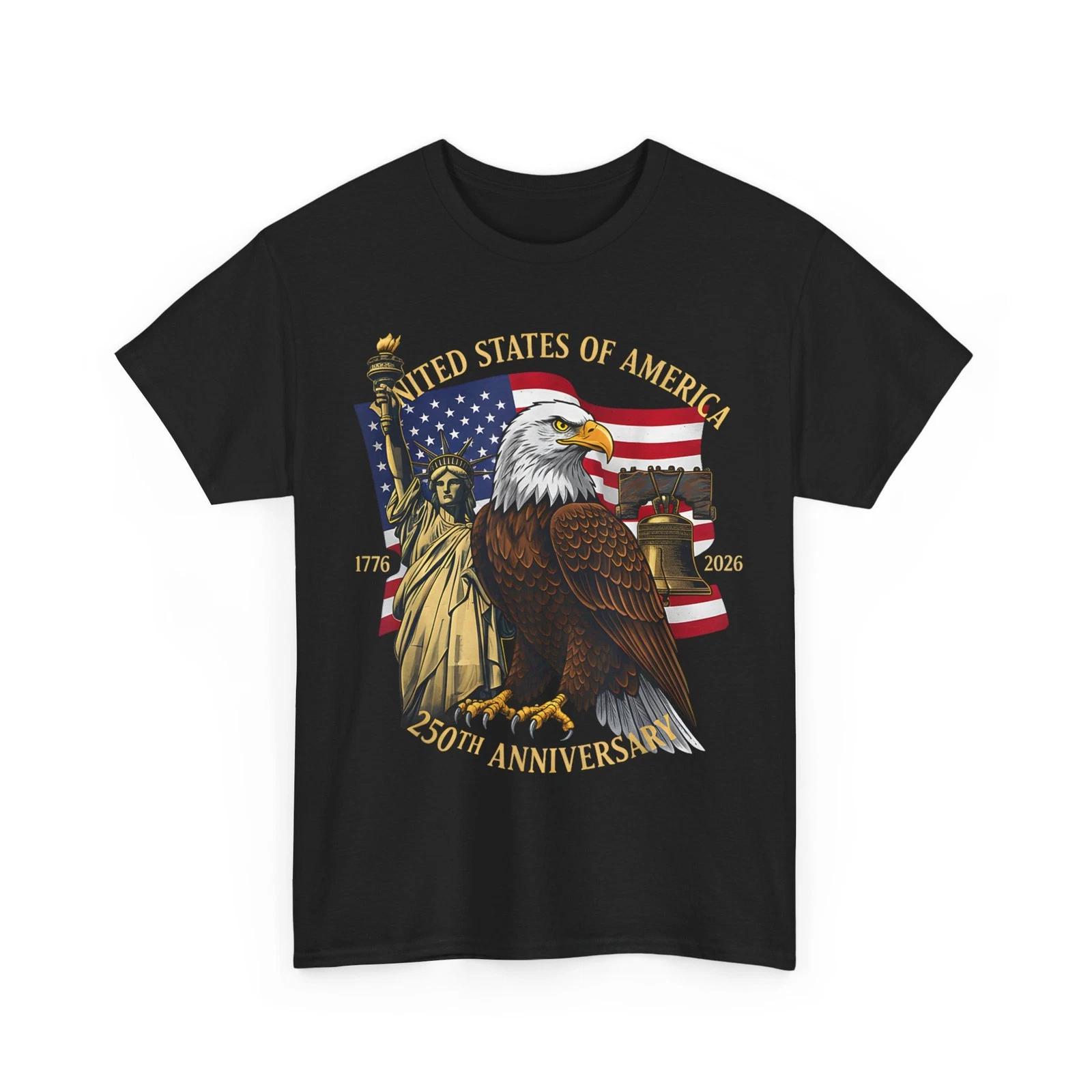 250 Years 1776-2026 250th Birthday Eagle Liberty Bell T-Shirt S