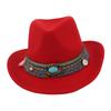 Casual Women Men Fedora Hat Western Cowboy Accessory Jazz Costumes Cowgirl Wide Brim