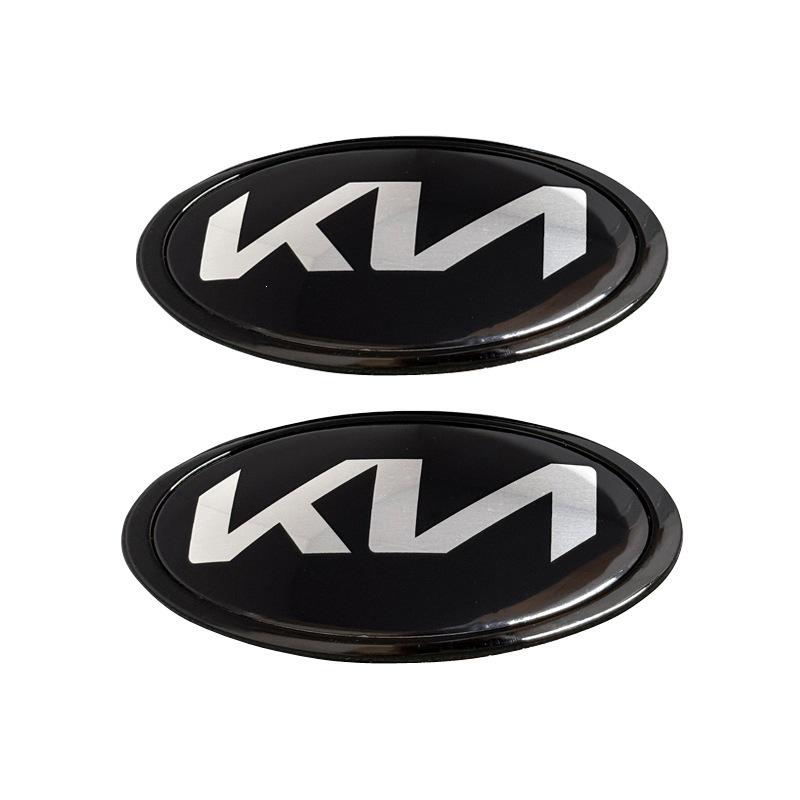 Compatible New Kia Car Logo Modification: KN Hood & Rear Emblem for Sorento, K5, K3, Sportage, and Carens