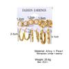 6 Pairs Boho Big Circle Hoop Earrings Set for Women Gold Color Bohemian Vintage Pearl Jewelry Gifts