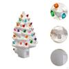 Ceramic Night Light Christmas Tree with Bulbs for Office And Home