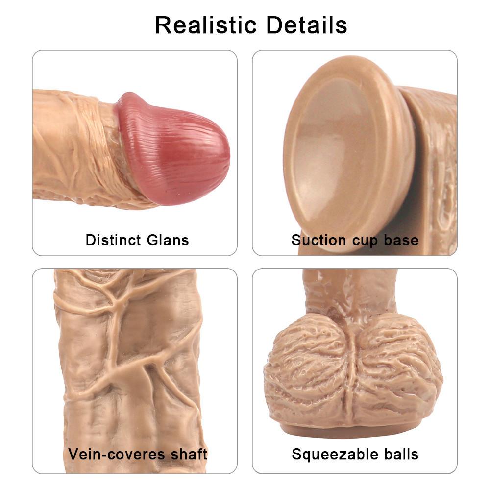 Brauner G-Punkt-Dildo für Frauen, weiches Material, starke Vagina, Masturbationstasse, realistischer Dildo, Sexspielzeug für Frauen, Spielzeug für Erwachsene