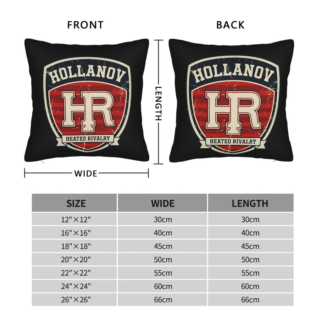 Heated Rivalry,Hollanov 24-81- Rivalry To Romance Hockey Square Pillow Case Cushion Covers Decorative Pillowcase For Home 18"