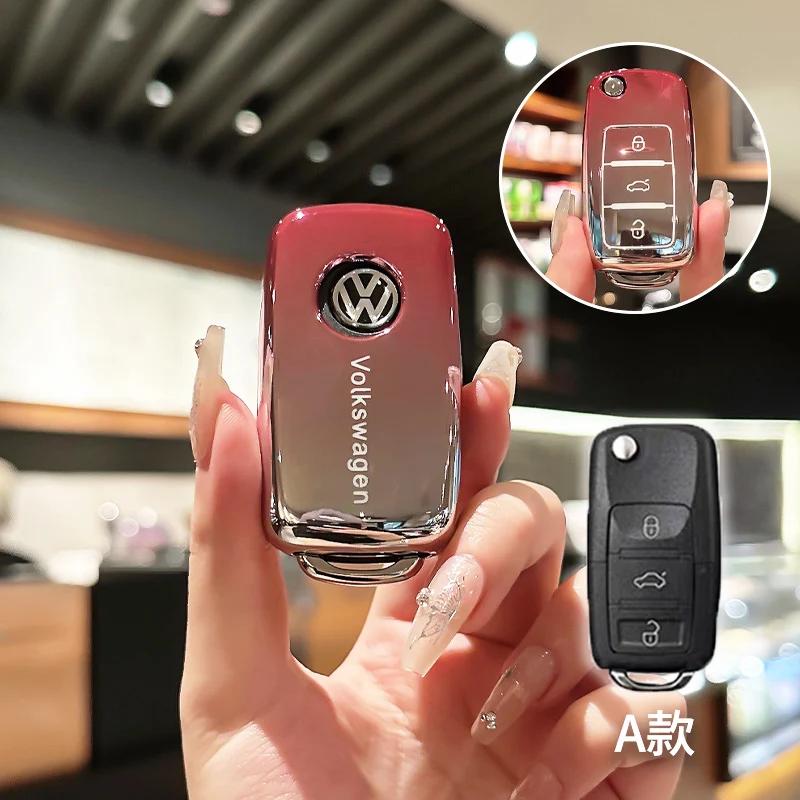

VW GTI GOLF 2026 Hot For VW VOLKSWAGEN Soft TPU Car Key Case Cover Shell For VW Volkswagen Polo Tiguan Passat B5 B6 B7 Golf 4 5