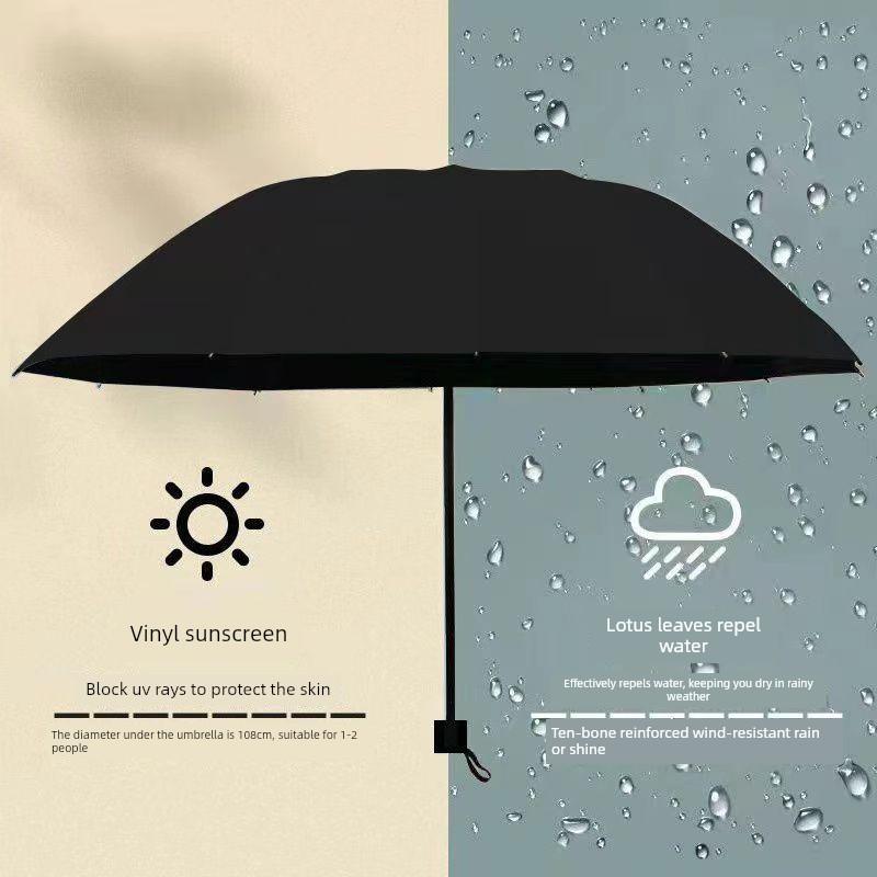 12-Rib Extra-Large Umbrella, Dual-Purpose for Sun and Rain, Sunshade Umbrella for Men and Women, Manual Reinforced Folding Sun Protection Umbrella