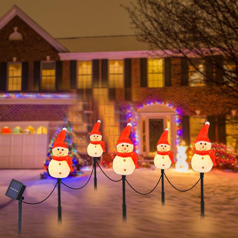 Outdoor LED Solar Snowman Christmas Stake Lights