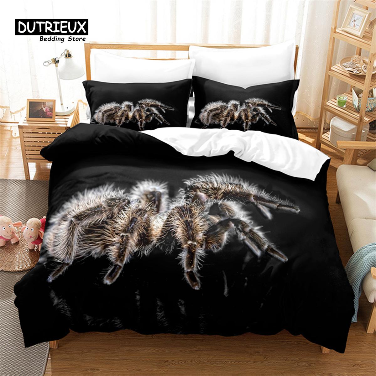 

Spider And Animals Duvet Cover Set, Fashion Bedding Set, Soft Comfortable Breathable Duvet Cover, For Bedroom Guest Room Decor EU single(135x200cm)