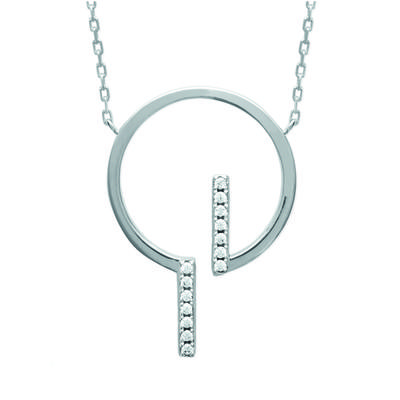 [N2895] - Silver Necklace 'Sissi' Silver White (rhodium-plated) - 29x20 Mm