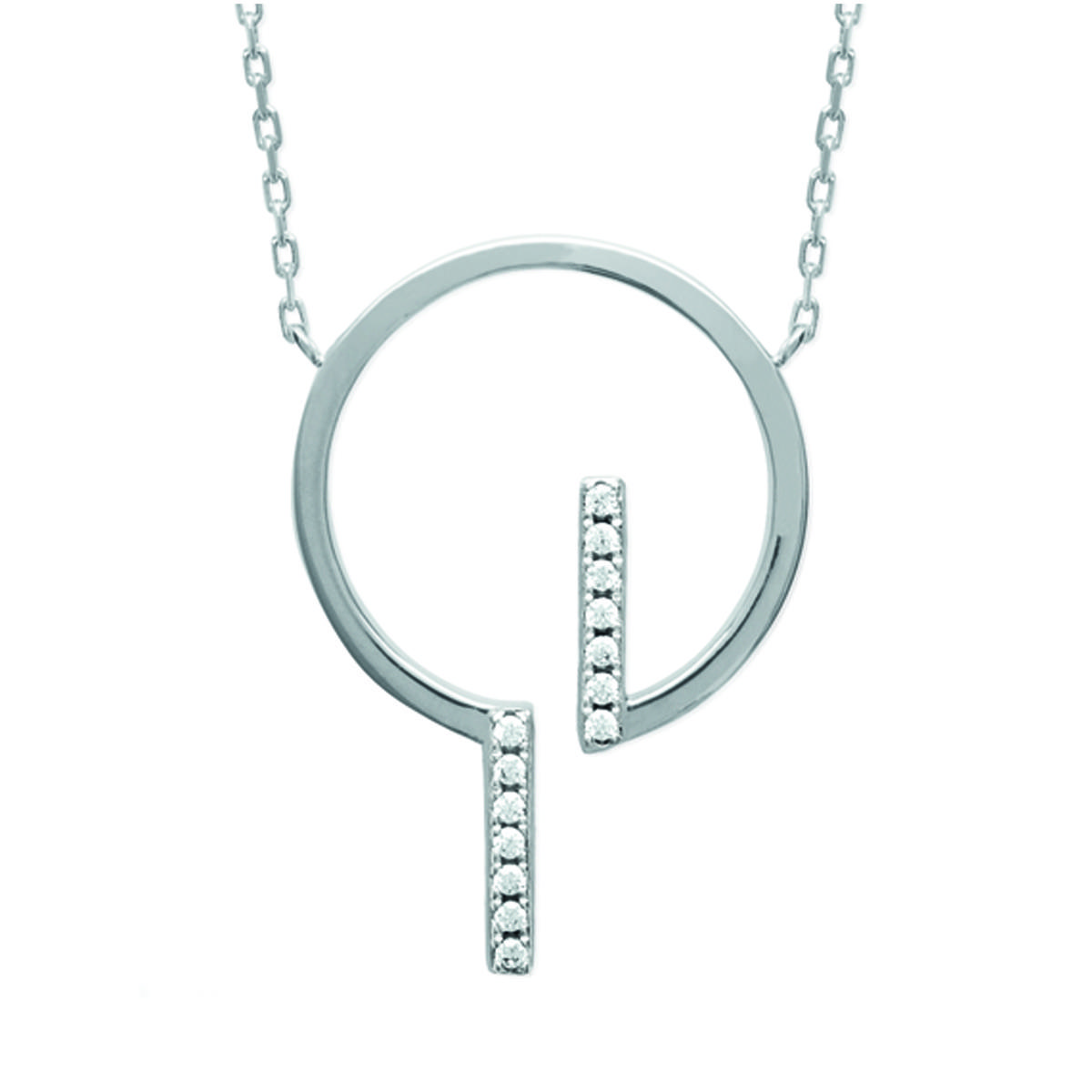 

Les Trésors De Lily [N2895] - Collier Argent Sissi blanc argenté (rhodié) - 29x20 mm
