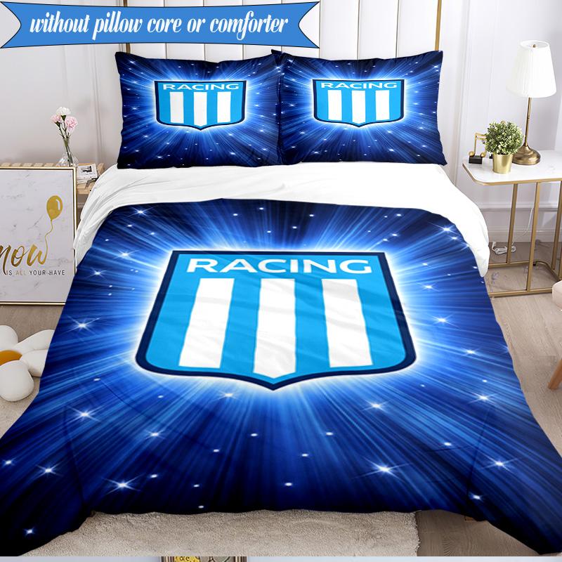 Racing Team Emblem 3pcs Bedding,Including 1pc Duvet Cover And 2pcs Pillowcases Perfect for Christmas,Ideal for Bedroom, Dormitory