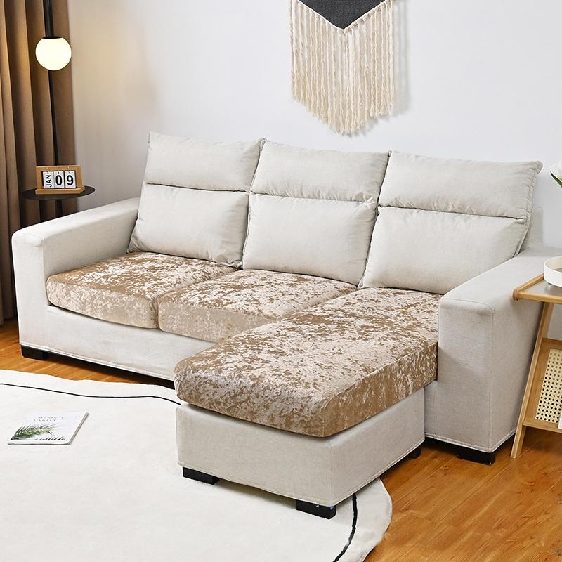 

Seater Crushed Modern Simple Elastic Velvet Sofa Seat Cushion Covers Couch Protector Slipcover Gold Drill Velvet 50x60cm