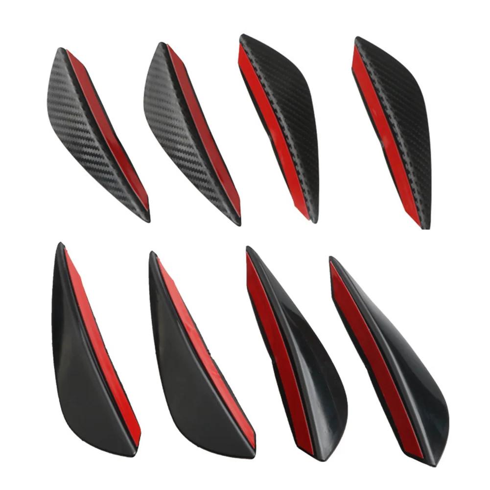 4pcs/set Universal Front Bumper Lip Decoration Diffuser Splitter Fins Body Spoiler Canards Valence Chin Car Tuning Canard