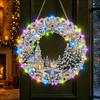 With LED String Light Diamond Art Wreath 25cm LED Wreath LED Christmas Wreath  Christmas Decoration