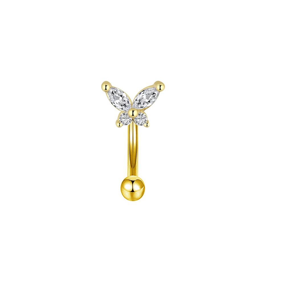 Rook piercing Butterfly Ear Cartilage Eyebrow Tragus Helix Piercing Stud Curved barbell Wholesale Body Jewelry