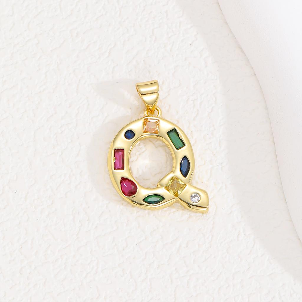Multicolor Zircon A-Z Letters Pendant Necklace Crystal Water Drop 26 letters Pendant Necklace Gold Plated  Gift for Women