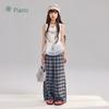 Kids' Summer Casual Plaid Straight-Leg Pants