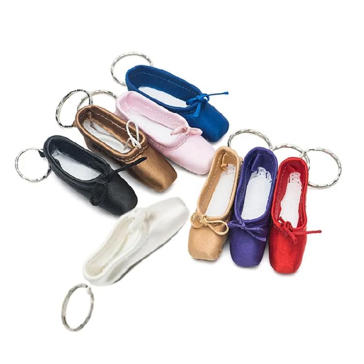 Handgefertigter Ballettschuh Schlüsselanhänger Mehrfarbige Spitzenschuh Schlüsselanhänger Auto Tasche Dekoration