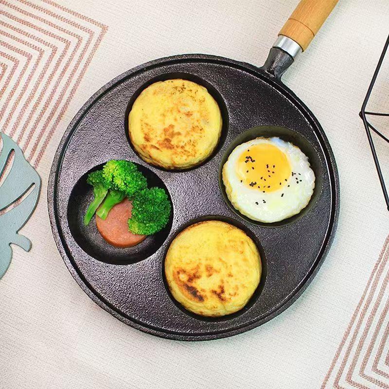 Round Four-Hole Egg Burger Frying Pan