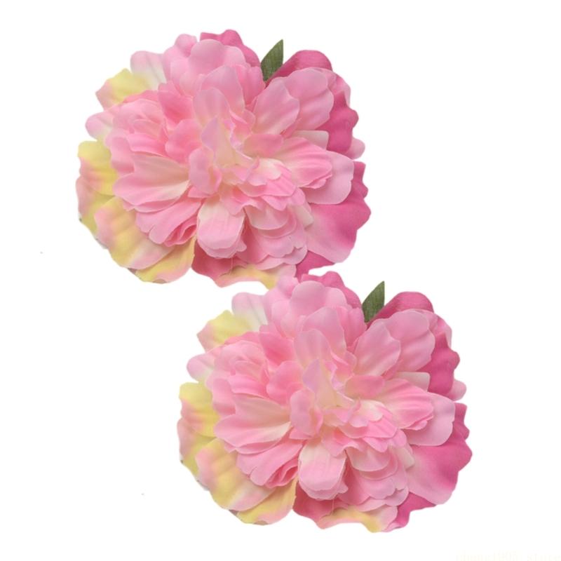 QX2E Pack of 2 Artificial Floral Curtain Holder Buckles Elegant Window Drapery Tiebacks Clips Clamp Window Accessories Decors