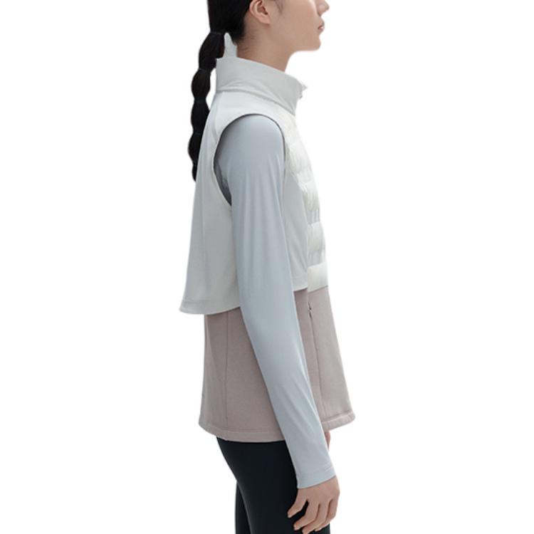 Anta Color Block Sleeveless Vest With Zipper Stand Collar Women Vests 162245902-1