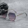 Fashion Frameless Trimmed Women's Temperament Square Frame Sunglasses Travel Sunglasses
