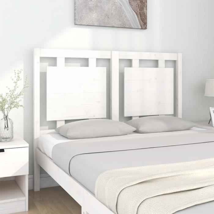 VidaXL Headboard White 125.5x4x100 Cm Solid Pine Wood 817931