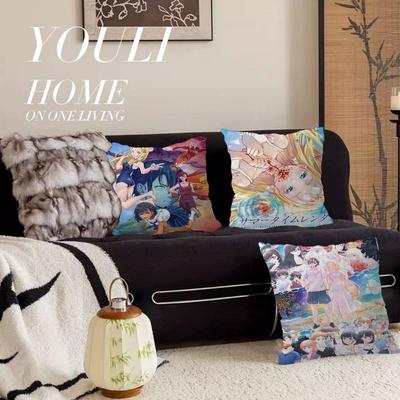 Anime Summer Time Rendering Almofadas decorativas personalizadas com texto de imagem para casa Presentes para a casa 45x45cm