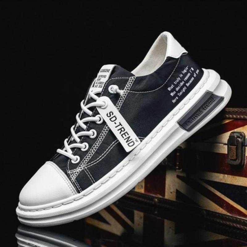 Men's Shoes Canvas Shoe Summer Breathable Comfortable Men Sneakers Casual Walking Flats Lace-up Trendy Man Vulcanized Shoes 2024