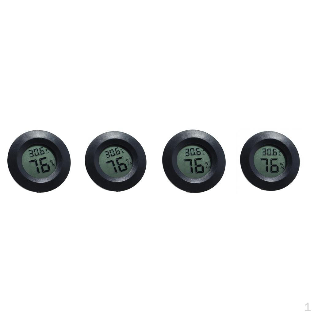 

4x круглый цифровой индикатор влажности, ЖК-дисплей для аквариума с рептилиями, черный