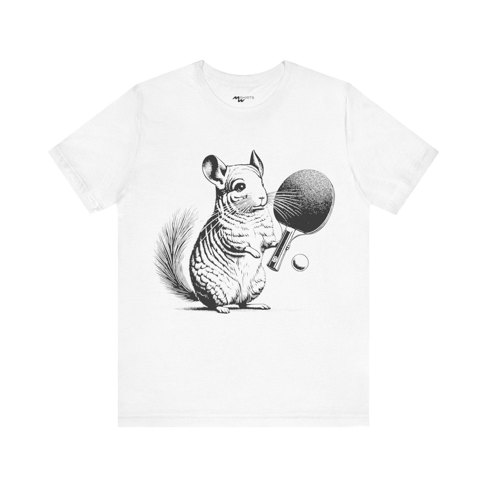 Chinchilla Playing Ping Pong T-Shirt, Perfect Sports Apparel Gift XL
