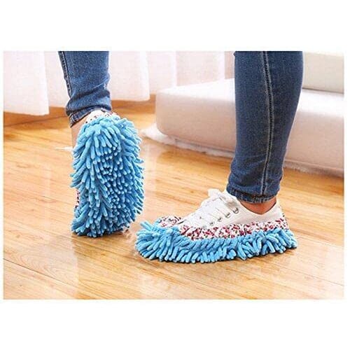 1 Pair Mop Slippers Shoes Brushing Foot Socks Floor Cleaner Bathroom Office Kitchen Supplies Random Color Deft Design
