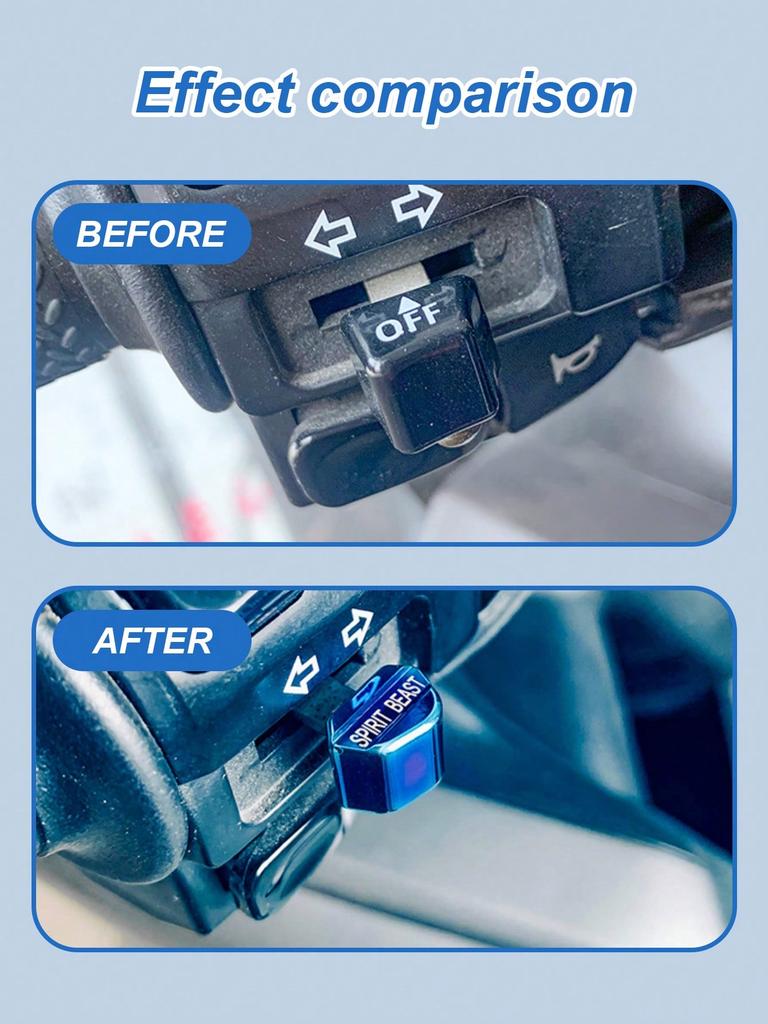 Aluminum Motorcycle Switch Button Cover, Universal (Turn Signal/Headlight Key Cap), Aluminum Alloy Shell Decoration, Fits Motorc
