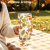 Car Tumbler 591ml Autumn Maple Leaf Elements Straw Cup Straight Tumbler 20oz Car Straw Cup Insulated Travel Cup Portable Tumbler