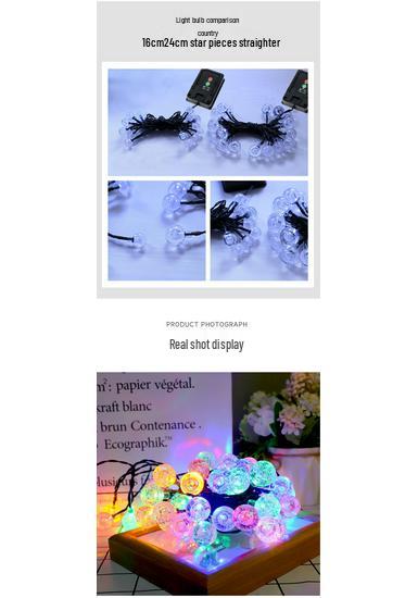 Waterproof Solar LED Bubble Ball String Lights with Remote Control for Outdoor Decoration
