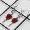 Goth Bat Vintage Silver Finish Long Hook Dangle Drop Earrings Antique Jewelry