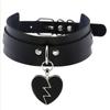 Nové Sexy Harajuku PU Kůže Řetízek Srdce Přívěsek Náhrdelníky Ženy Muži Punkový Náhrdelník Gotický Černý Růžový Choker Náhrdelník Cool Límec